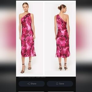 Cami One-Shoulder Pink Swirl Anges Dress Size M